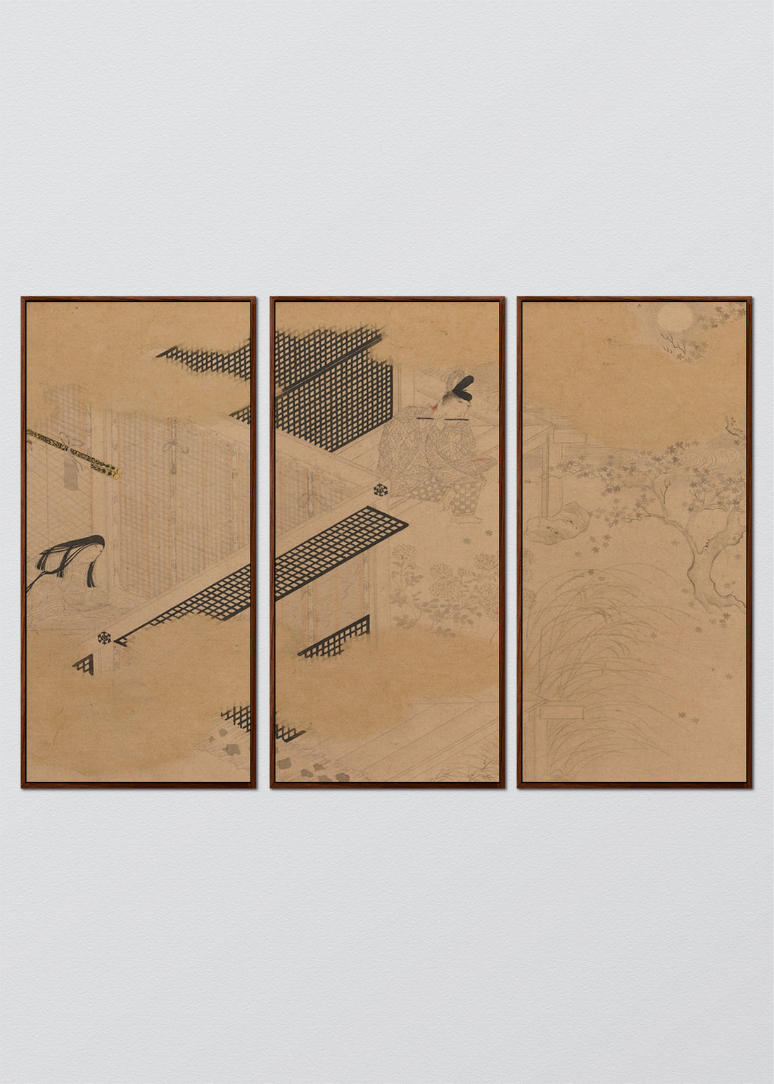 Paneles Murales de lino Antigua Escena Japonesa  - Serie 03