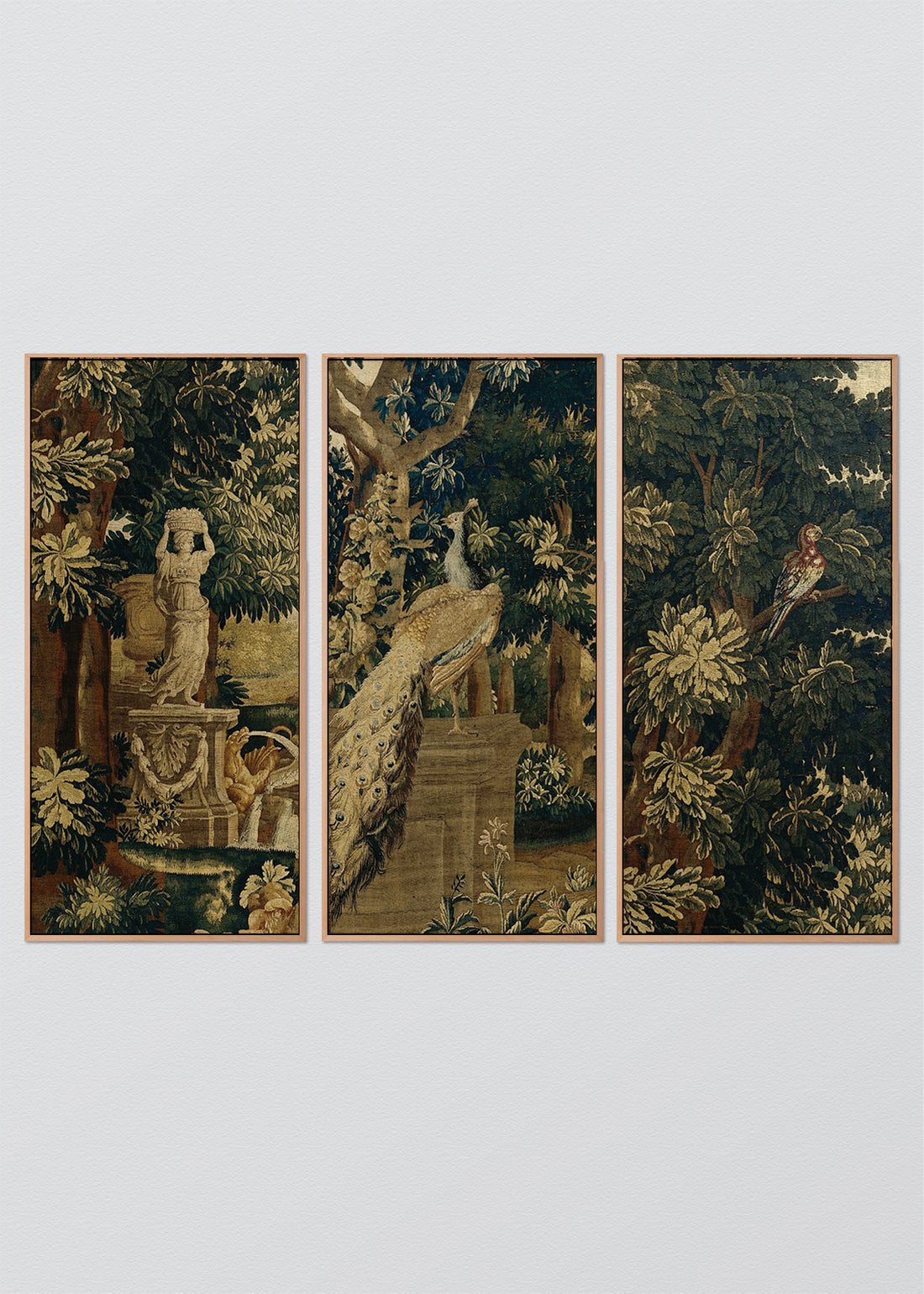 Paneles Murales de lino Gobelino Esculturas y Aves - Serie 03