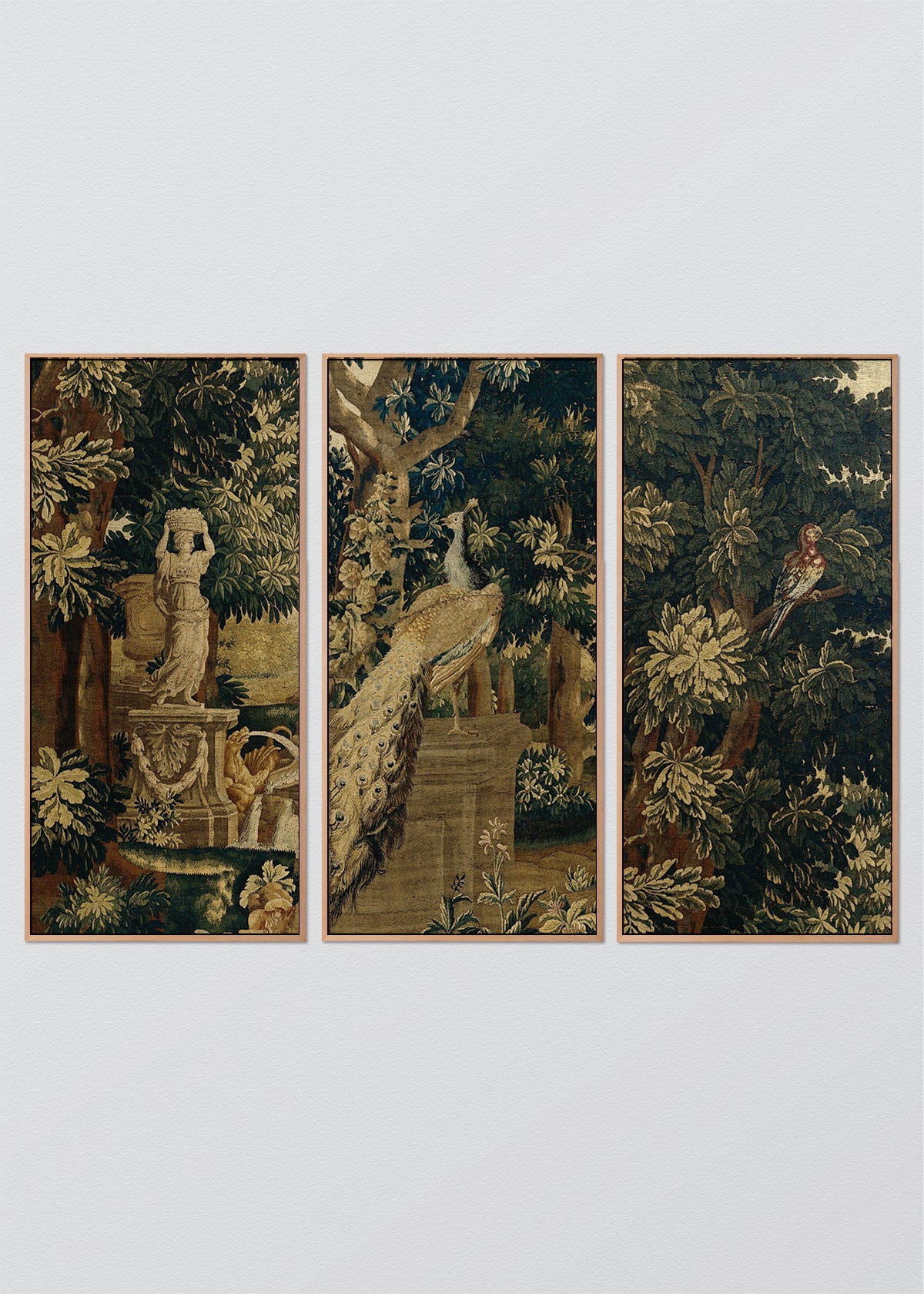Paneles Murales de lino Gobelino Esculturas y Aves - Serie 03