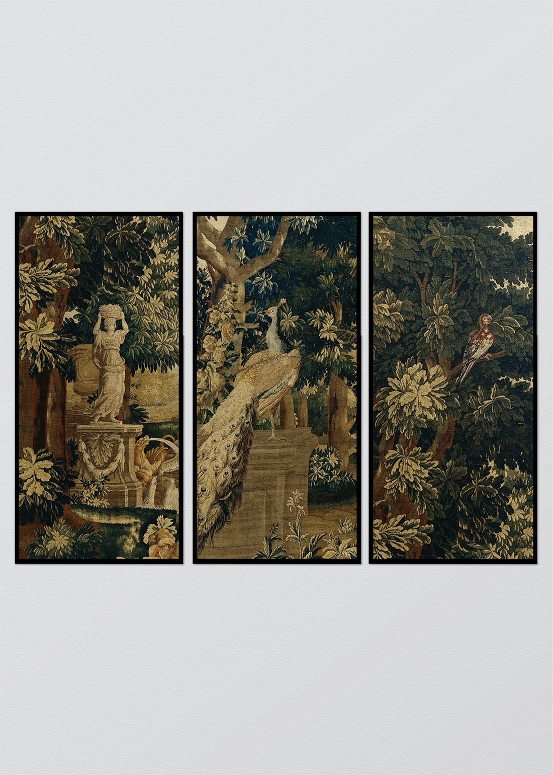 Paneles Murales de lino Gobelino Esculturas y Aves - Serie 03