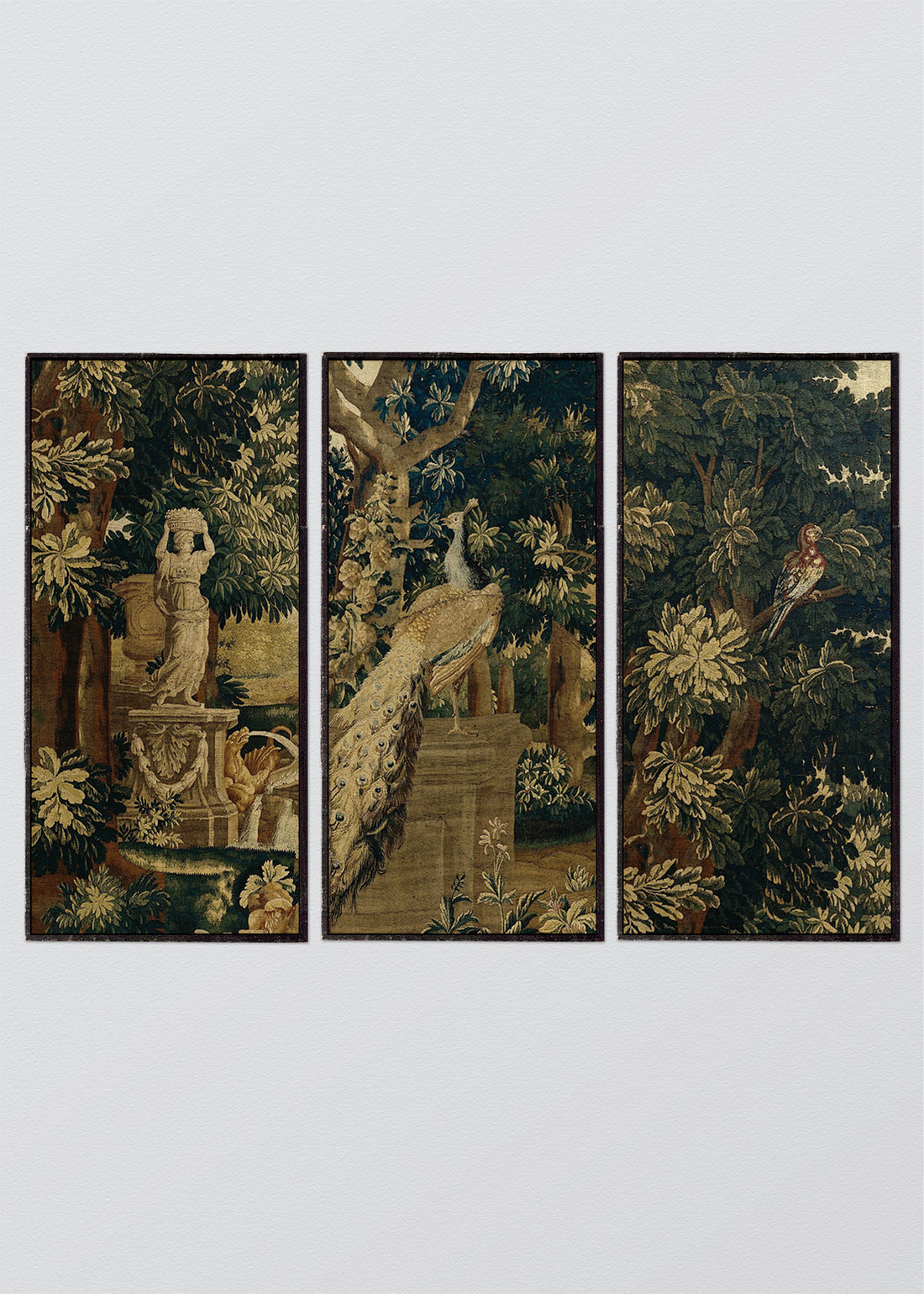 Paneles Murales de lino Gobelino Esculturas y Aves - Serie 03