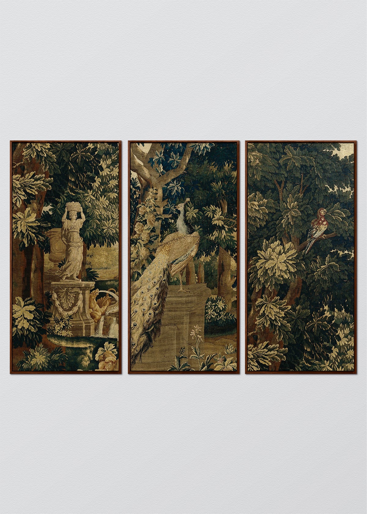 Paneles Murales de lino Gobelino Esculturas y Aves - Serie 03