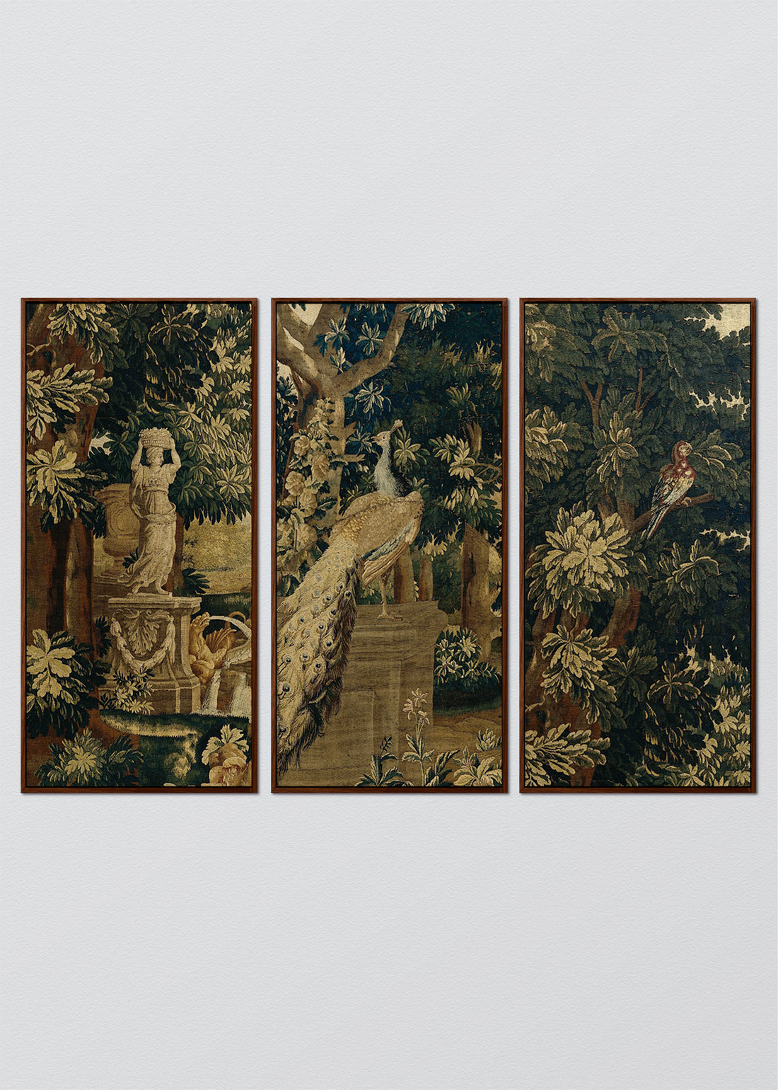 Paneles Murales de lino Gobelino Esculturas y Aves - Serie 03