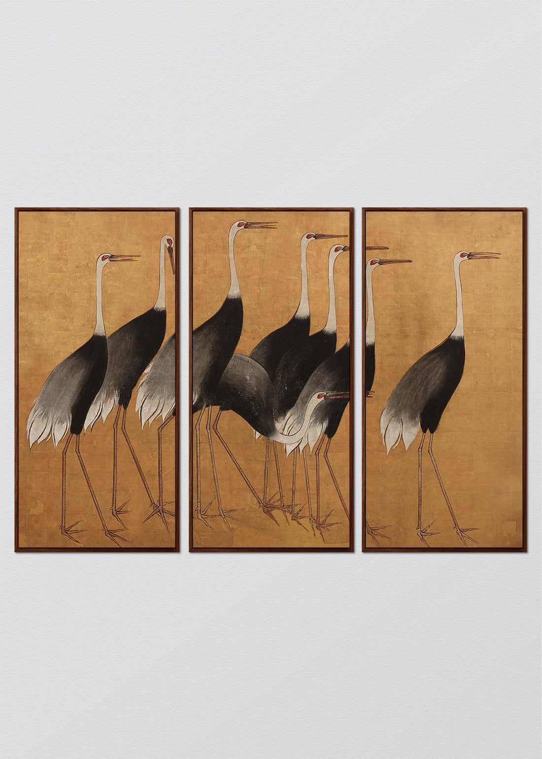 Paneles Murales de lino Grullas Doradas- Serie 03