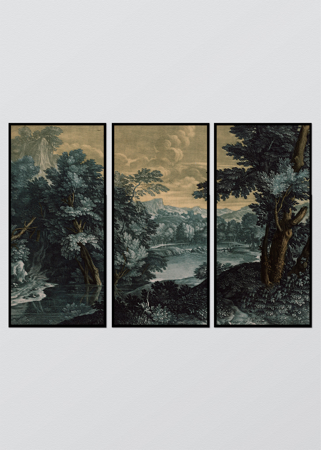 Paneles Murales de lino Paisaje Bosque Verdoso - Serie 03