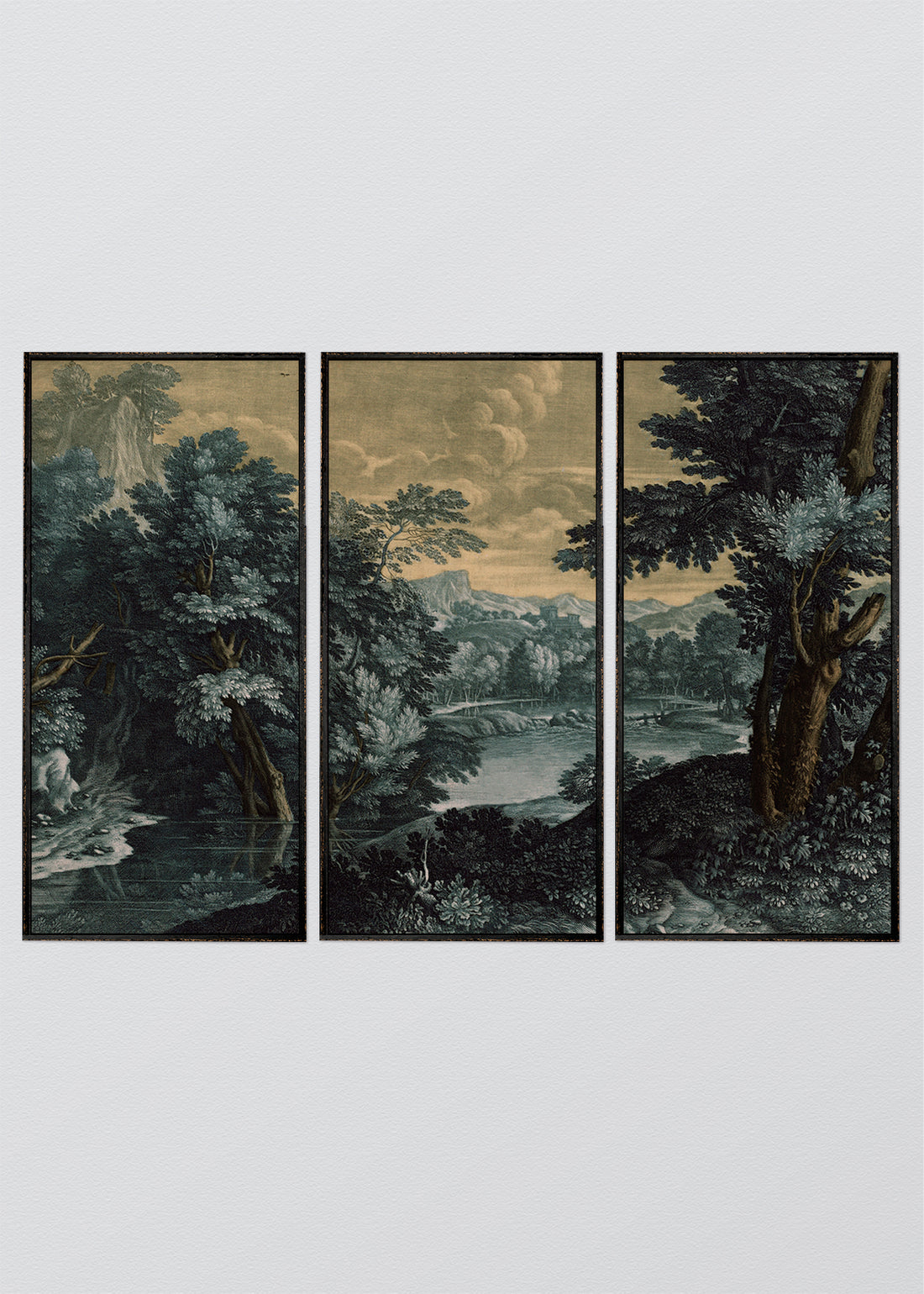 Paneles Murales de lino Paisaje Bosque Verdoso - Serie 03