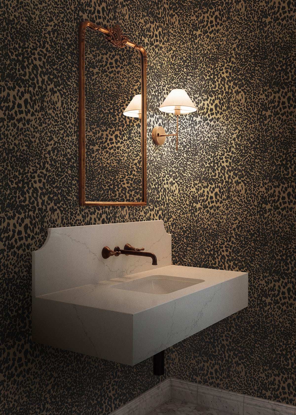 Papel Mural Animal Leopardo Natural Noir