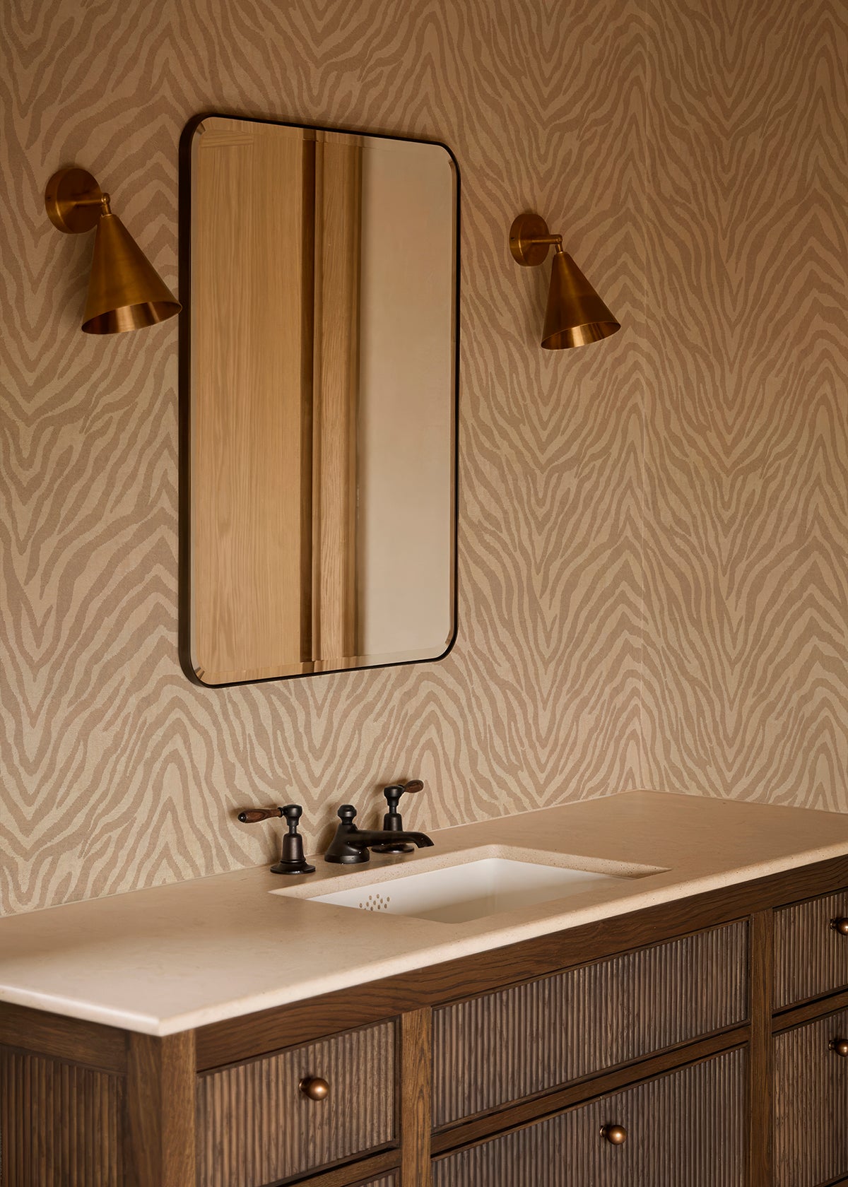 Papel Mural Animal Rayas Blanco Natural
