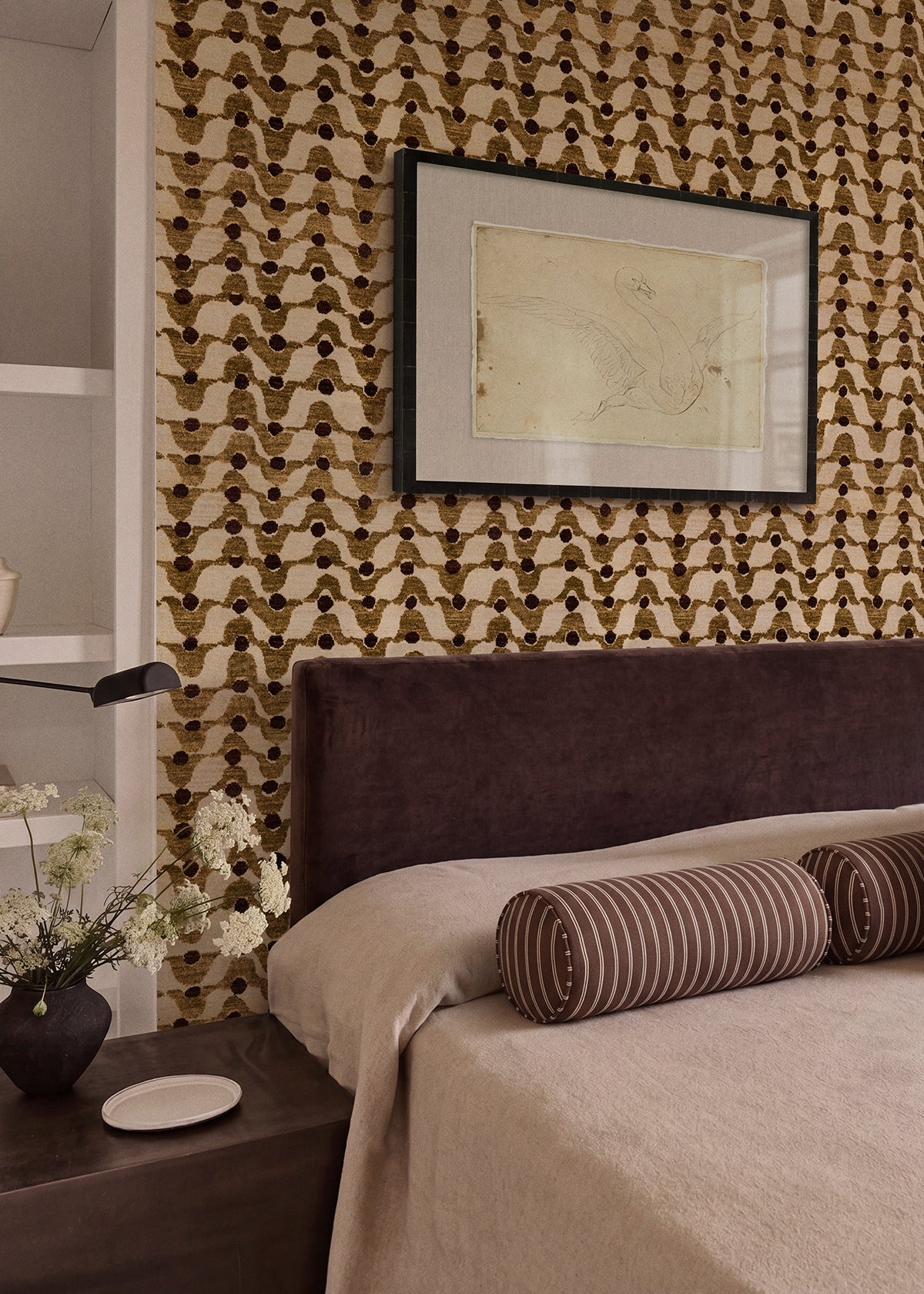 Papel Mural Ondas Amarillo Ocre