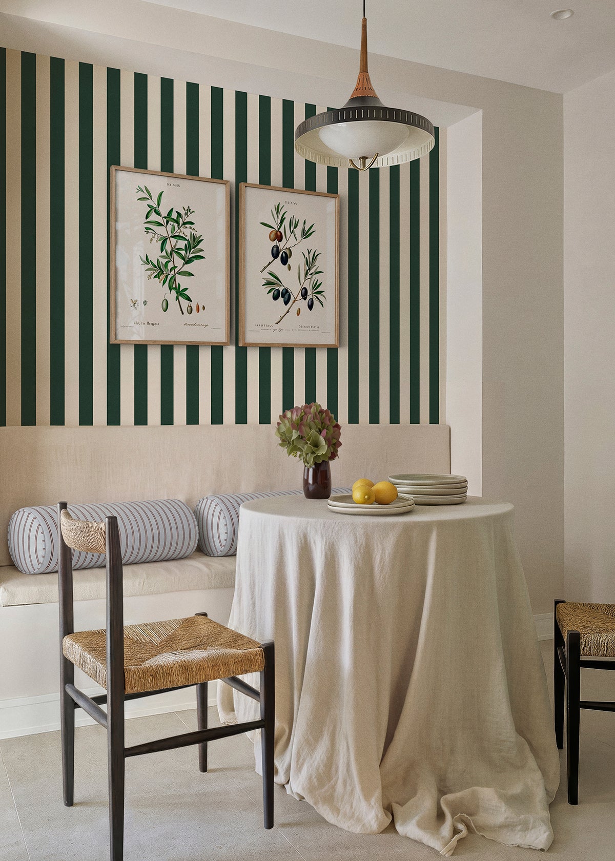 Papel Mural Maxi Rayas Verde Bosco