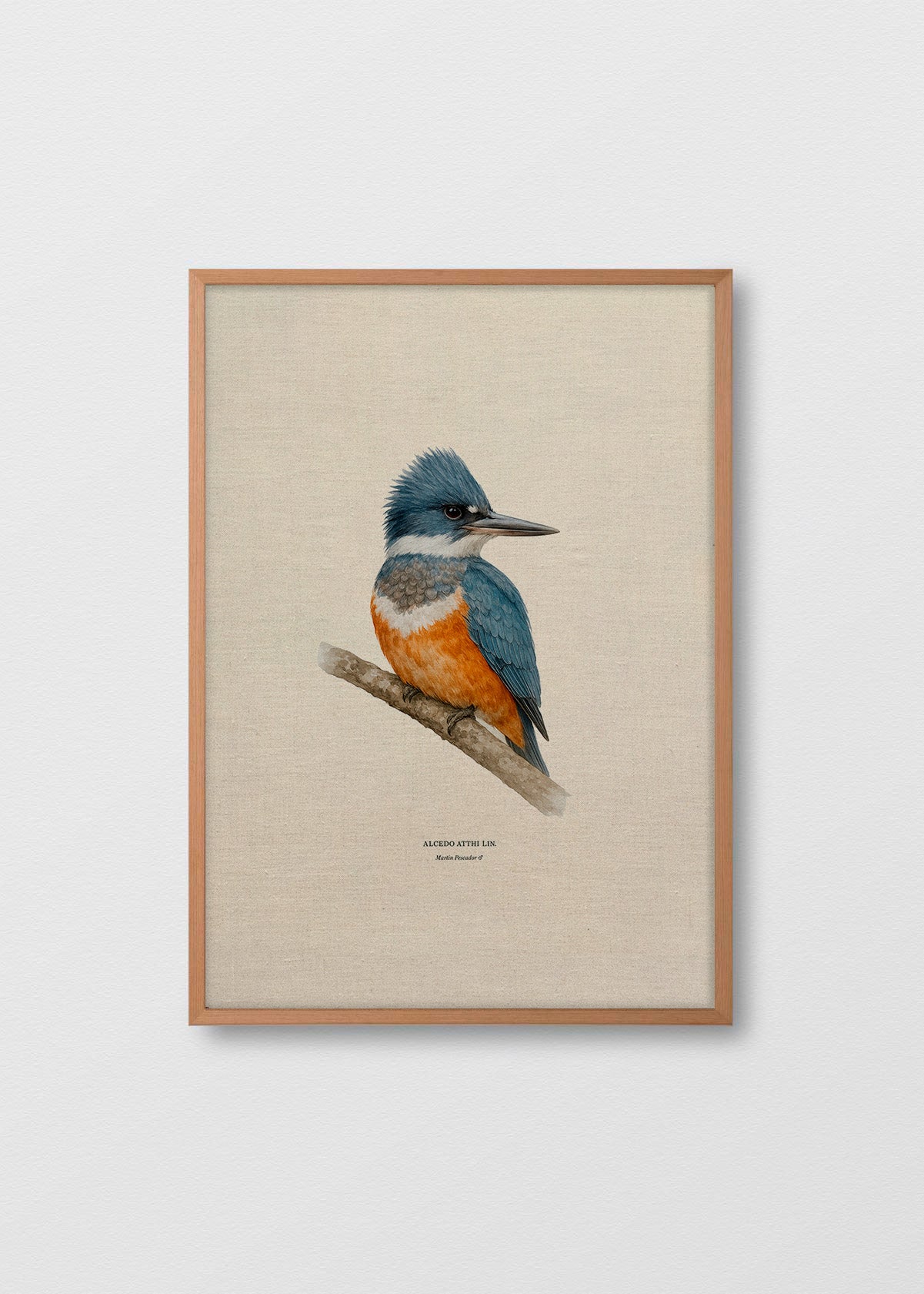 Cuadro lino Pájaro Martin Pescador