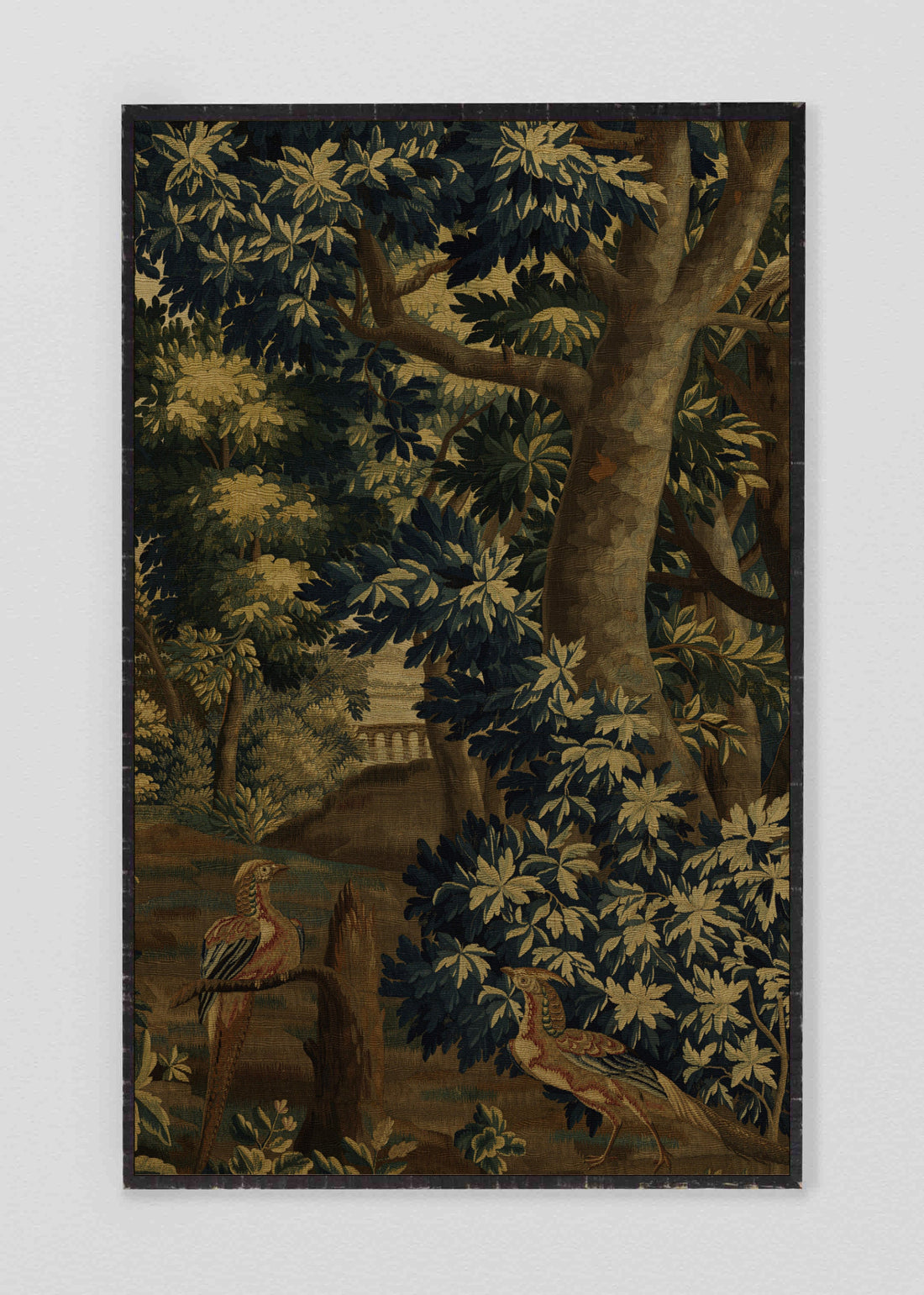 Set cuadros mural de lino paisaje de bosque con aves