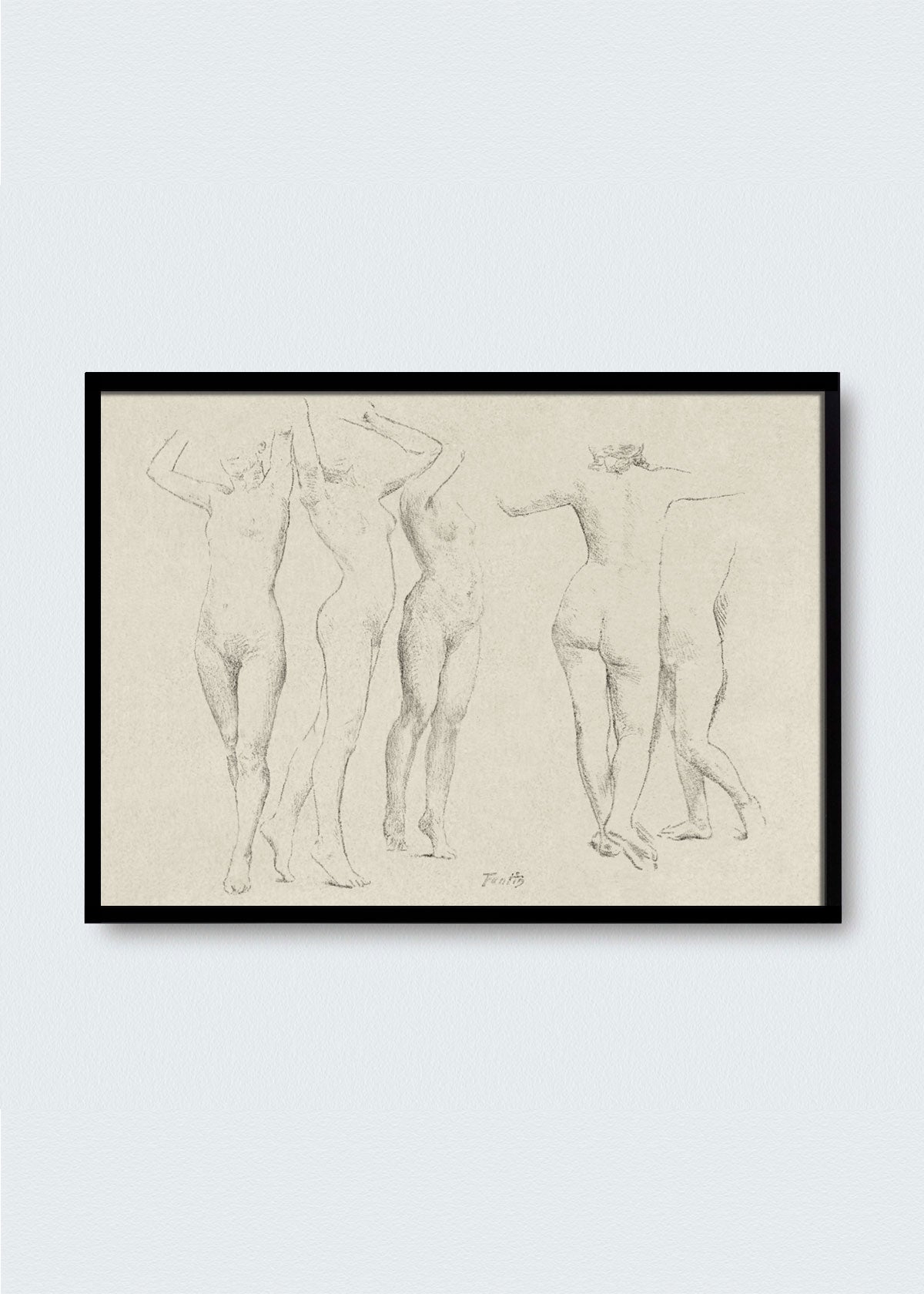 Cuadro Papel algodón Dibujo Figuras Bailarinas