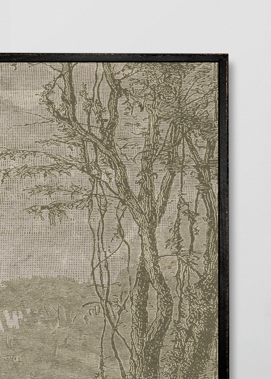 Paneles Murales de lino jungla manglar blanco y negro - Serie 03