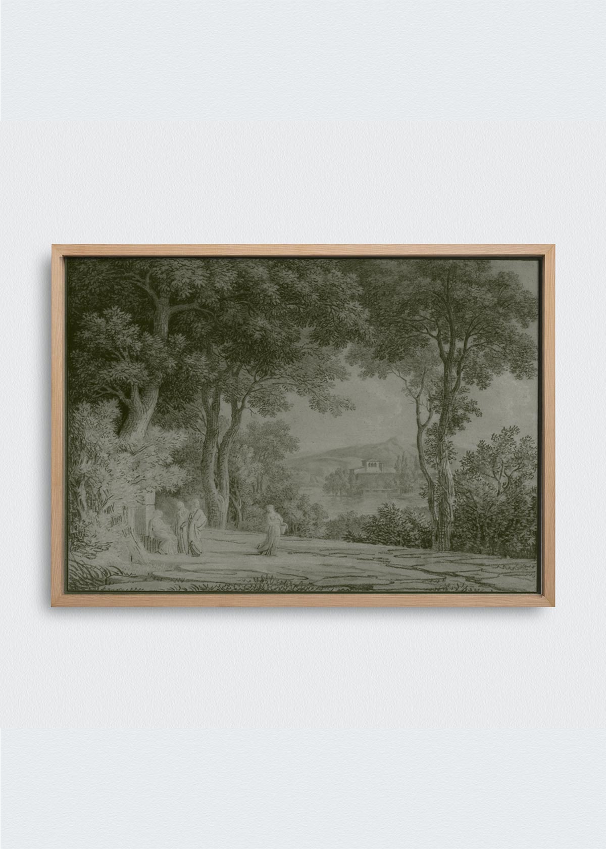 Cuadro Papel algodón Dibujo paisaje arbolado
