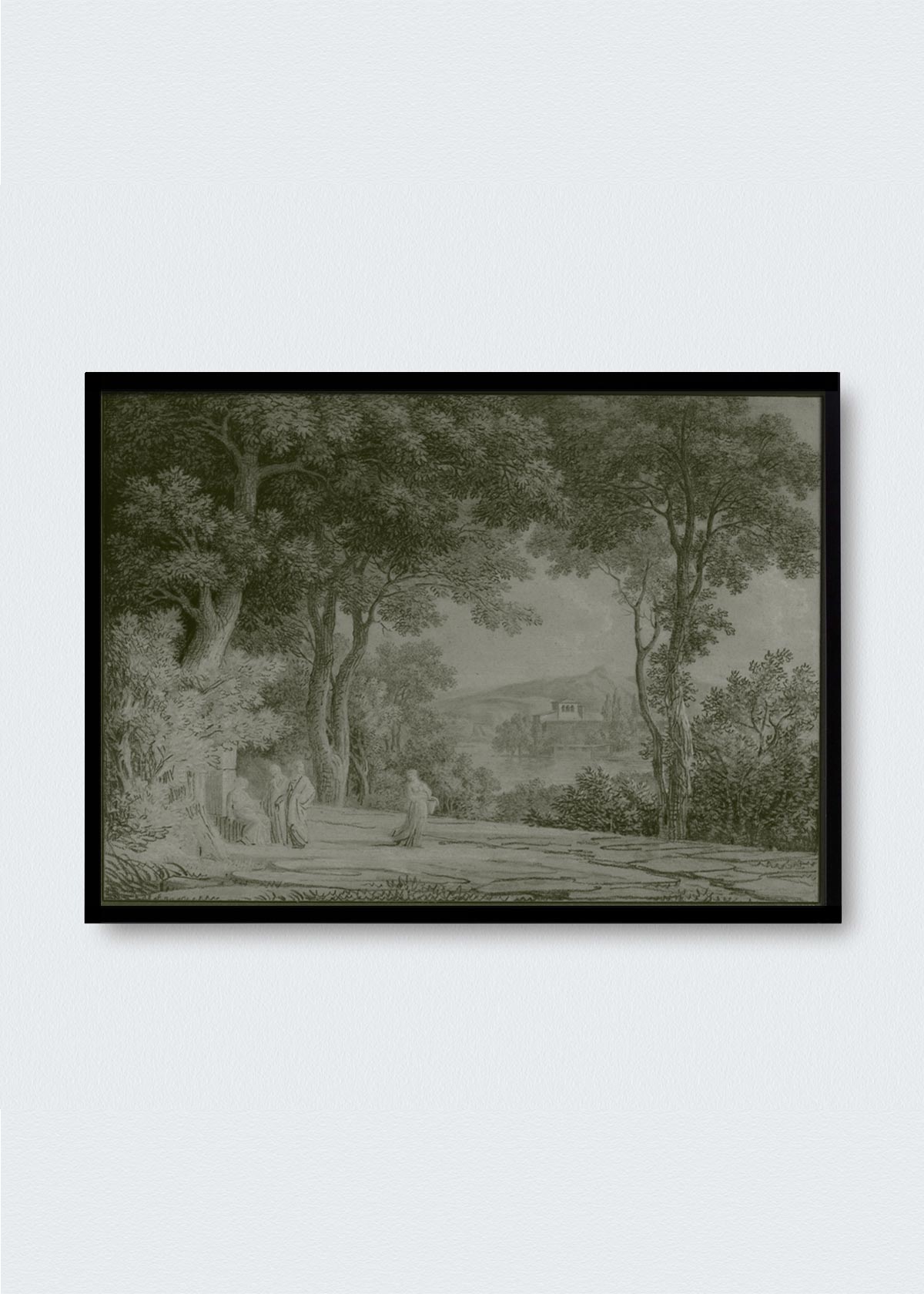Cuadro Papel algodón Dibujo paisaje arbolado