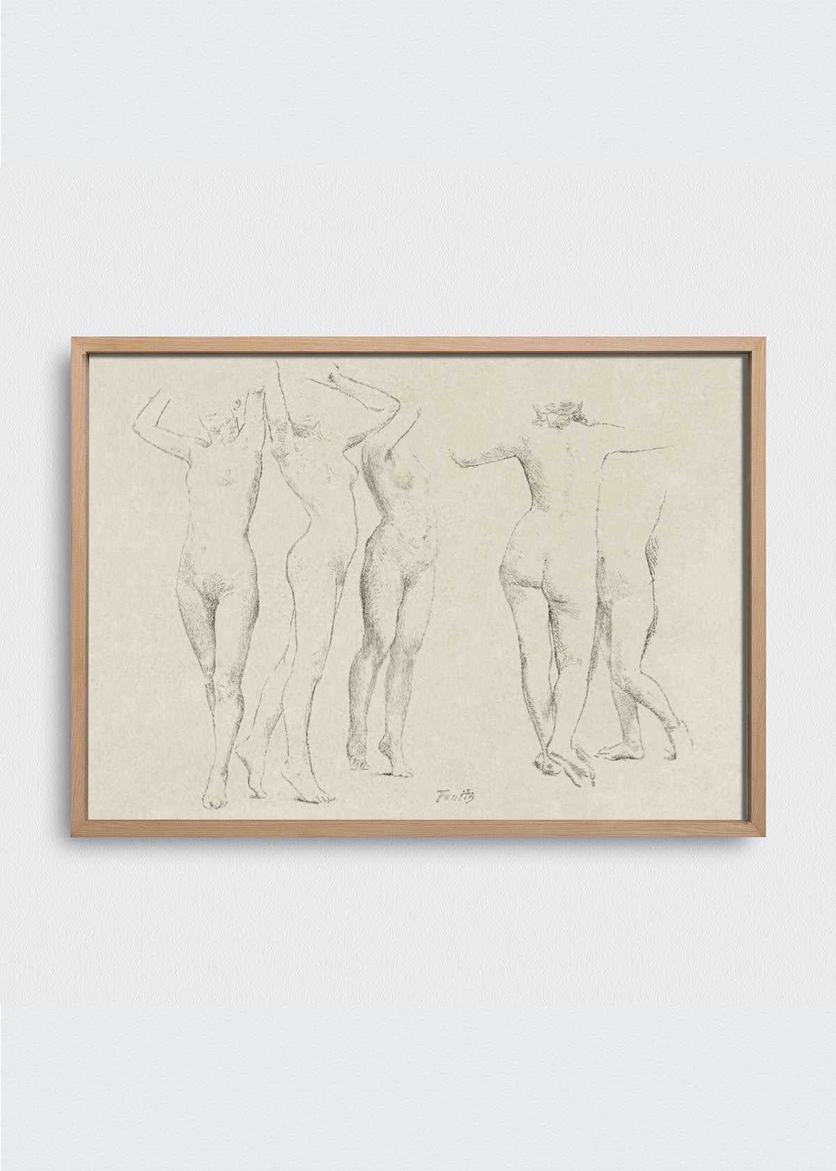 Cuadro Papel algodón Dibujo Figuras Bailarinas