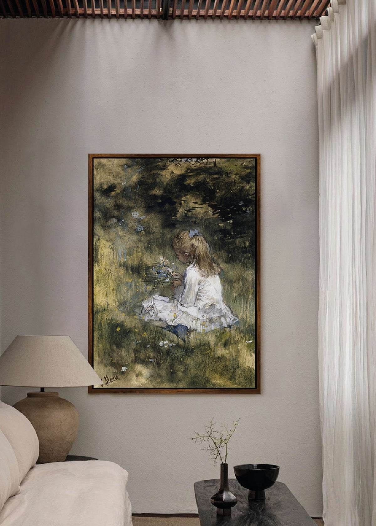 Ambiente - Cuadro Canvas Niña en el Campo