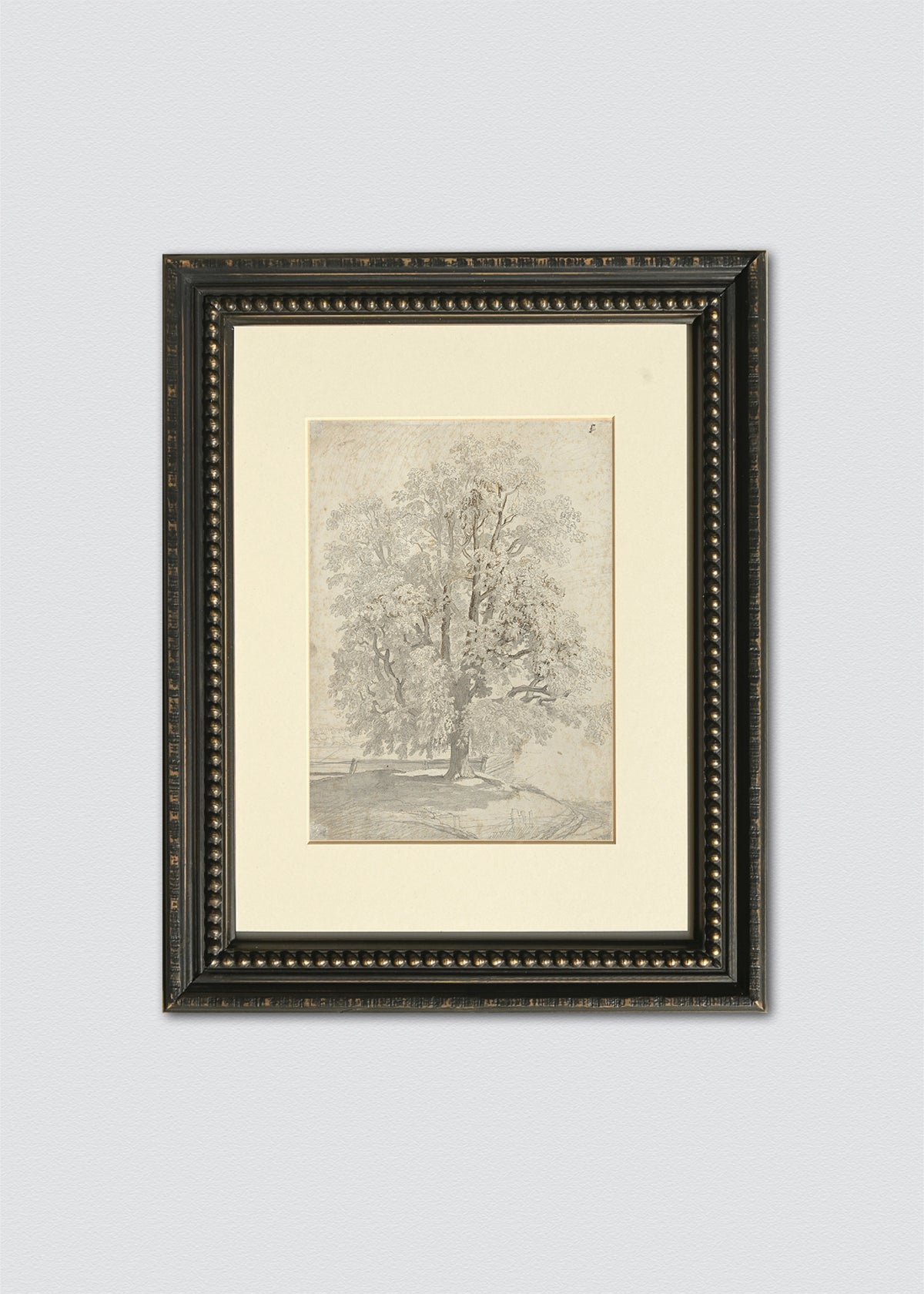 Cuadro Papel Algodón dibujo el árbol marco vintage perlas