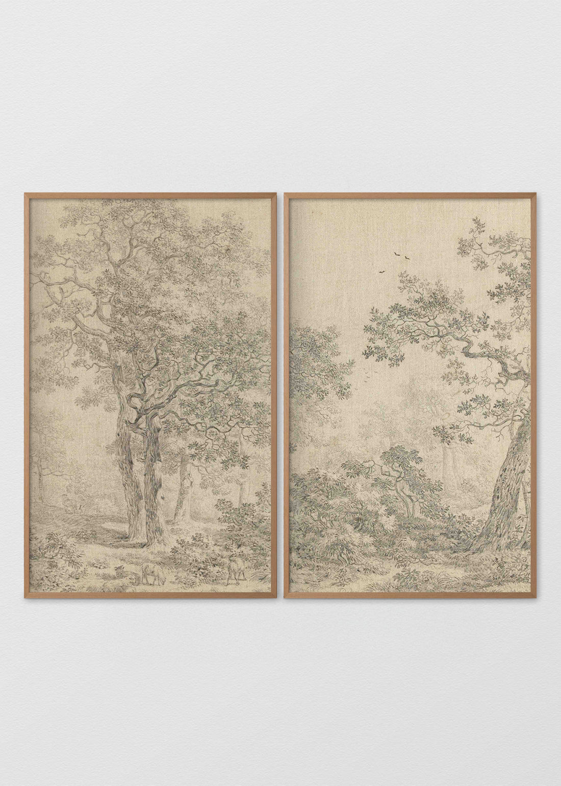 Paneles Murales de lino árboles blanco y negro - Serie 02