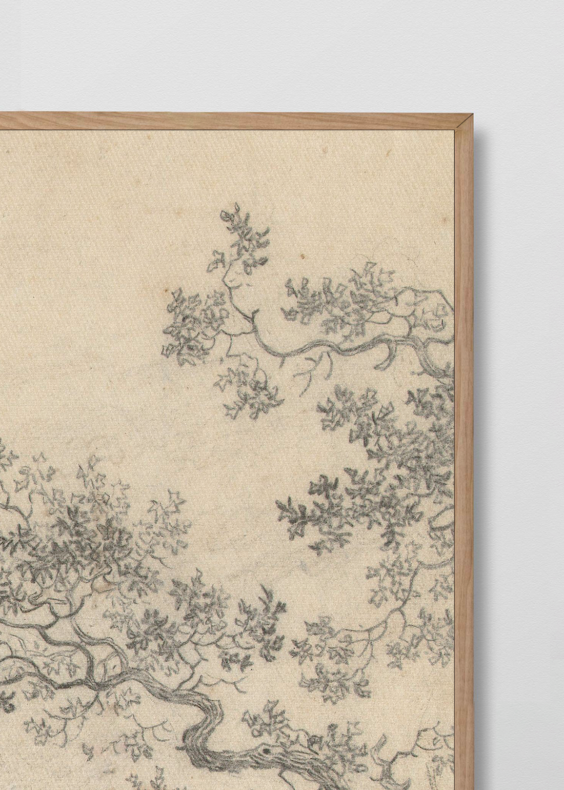 Paneles Murales de lino árboles blanco y negro - Serie 02