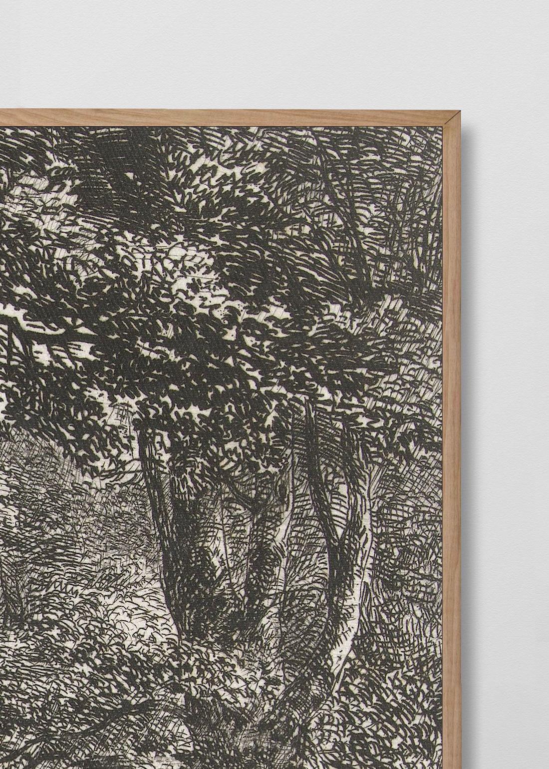 Paneles Murales de lino bosque blanco y negro - Serie 02