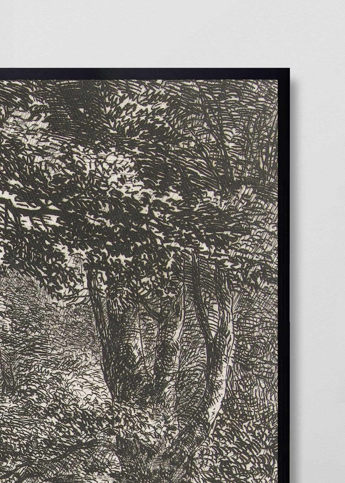 Paneles Murales de lino bosque blanco y negro - Serie 02