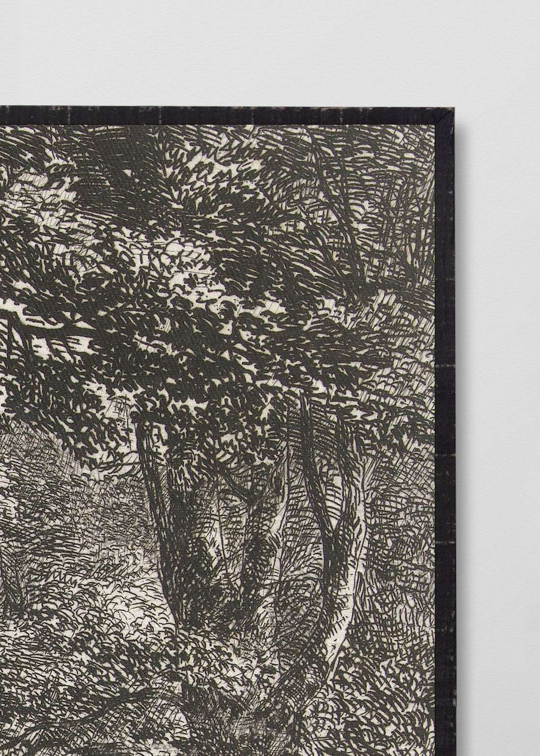 Paneles Murales de lino bosque blanco y negro - Serie 02