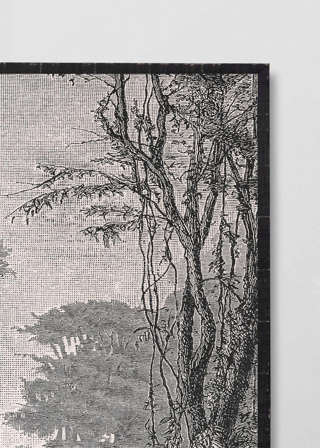 Paneles Murales de lino jungla manglar blanco y negro - Serie 02