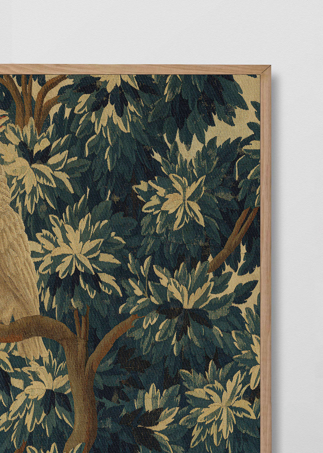 Paneles Murales de lino paisaje de bosque con aves - Serie 02