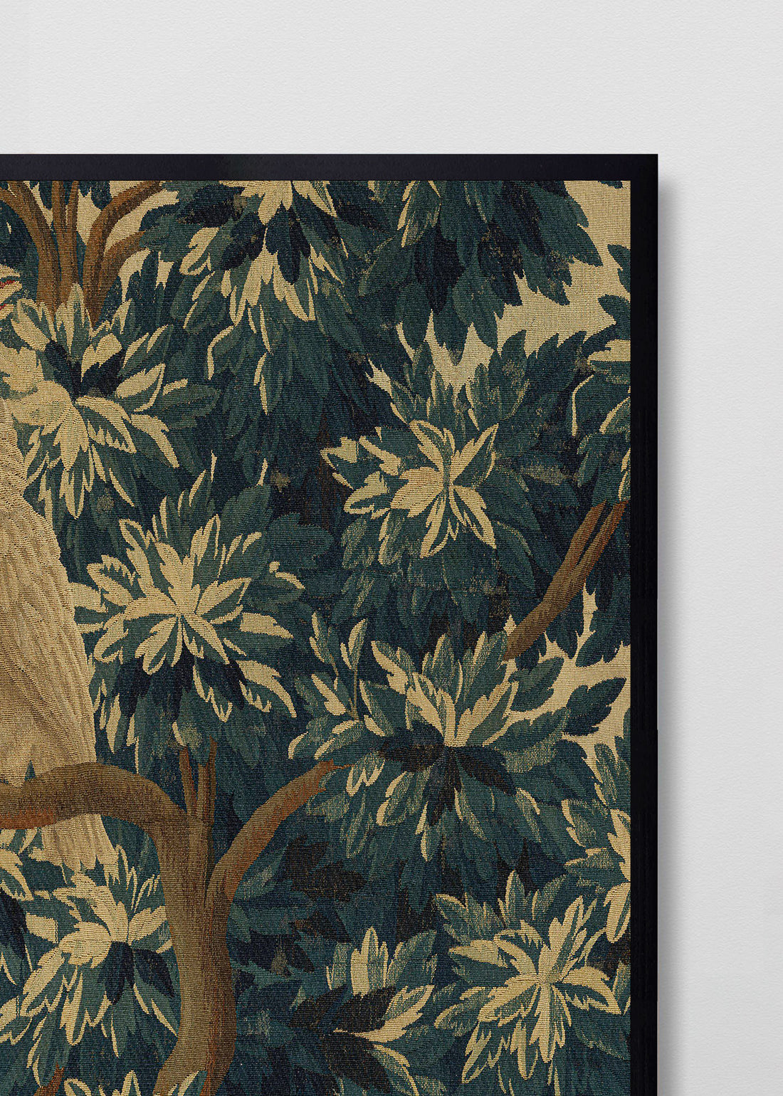 Paneles Murales de lino paisaje de bosque con aves - Serie 02