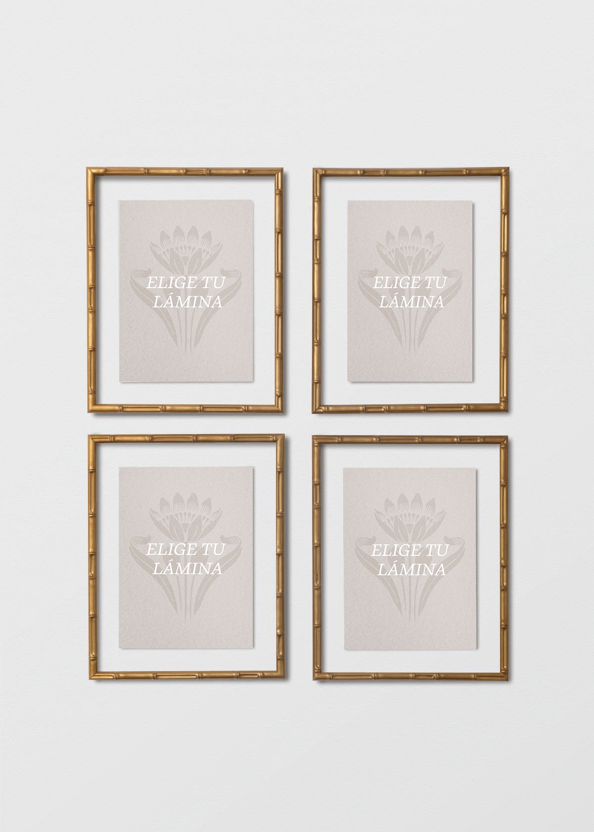 Set Cuadro Papel Algodón Bambú Dorado Elige tu lámina