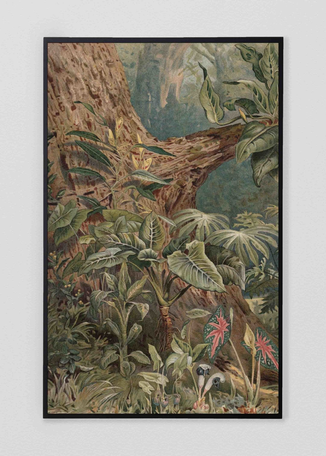 Set cuadros mural de lino jungla
