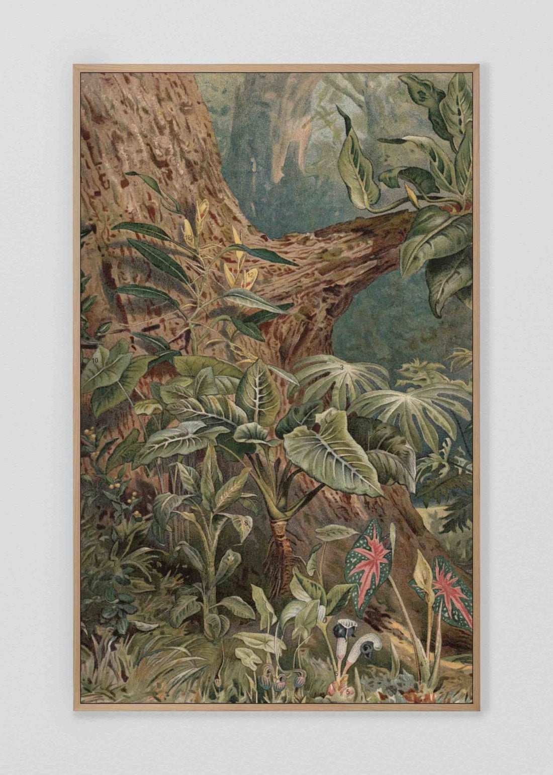 Set cuadros mural de lino jungla