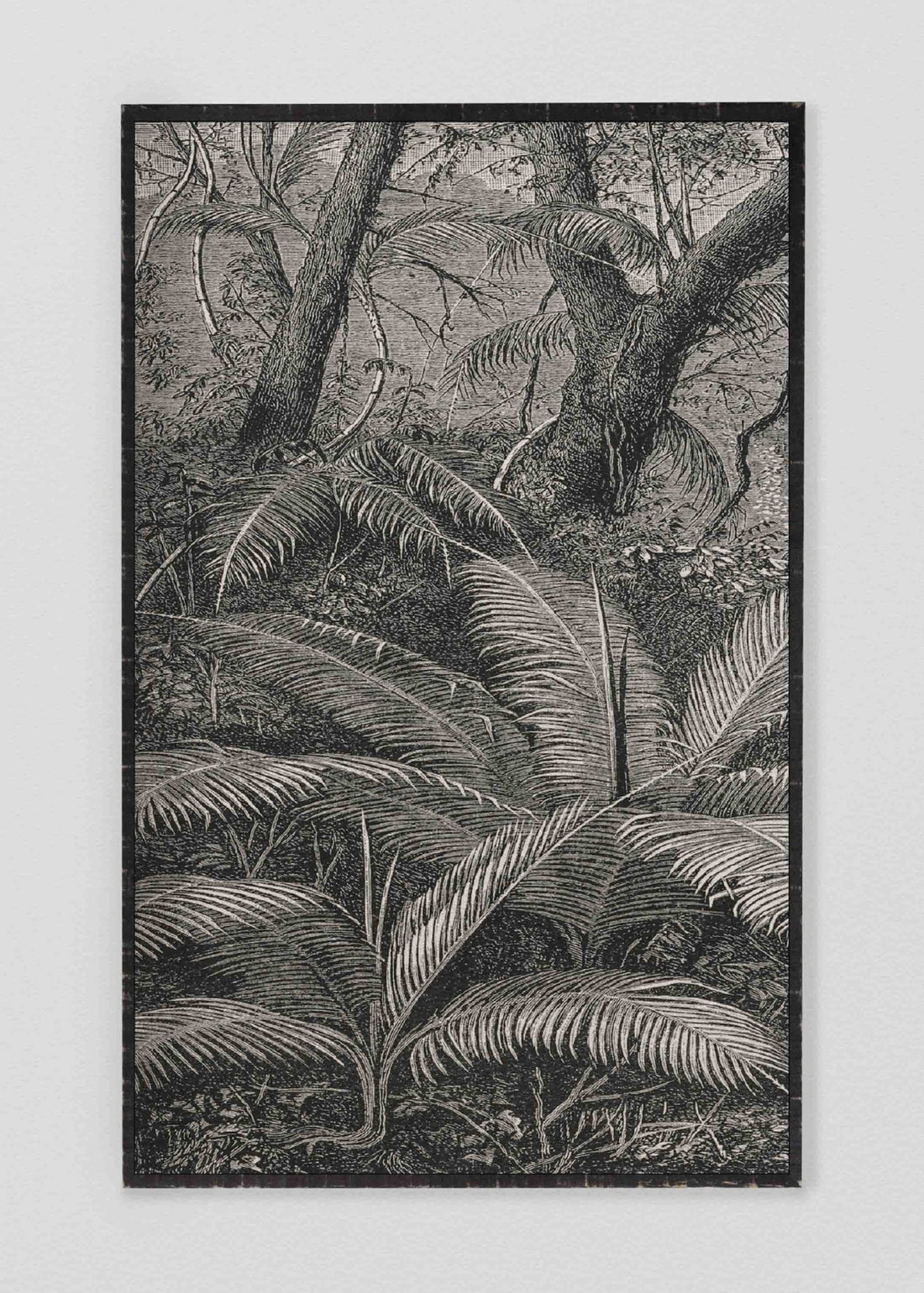 Panel Mural de lino jungla manglar blanco y negro - REBAJAS
