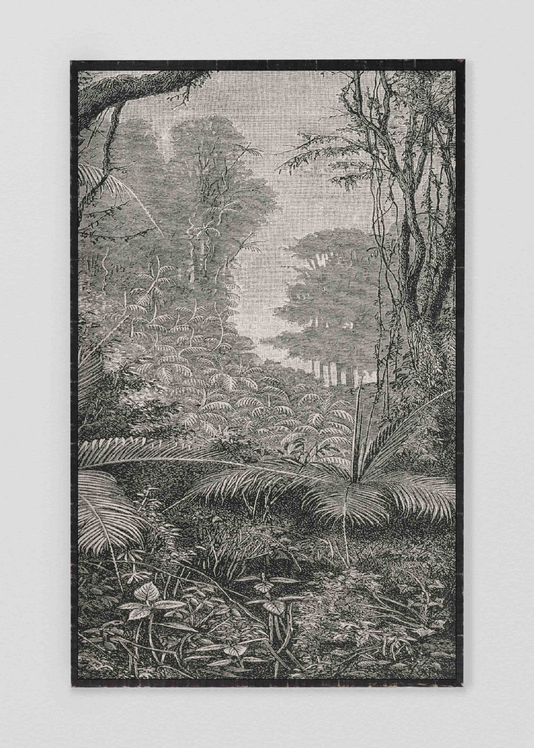Panel Mural de lino jungla manglar blanco y negro - REBAJAS