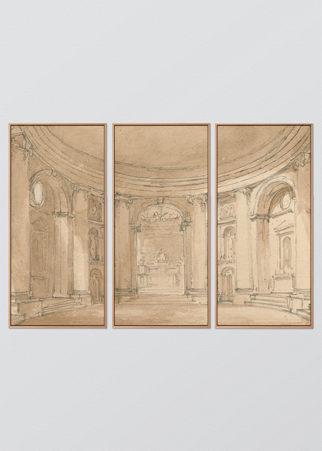 Paneles Murales de lino Boceto Templo - Serie 03