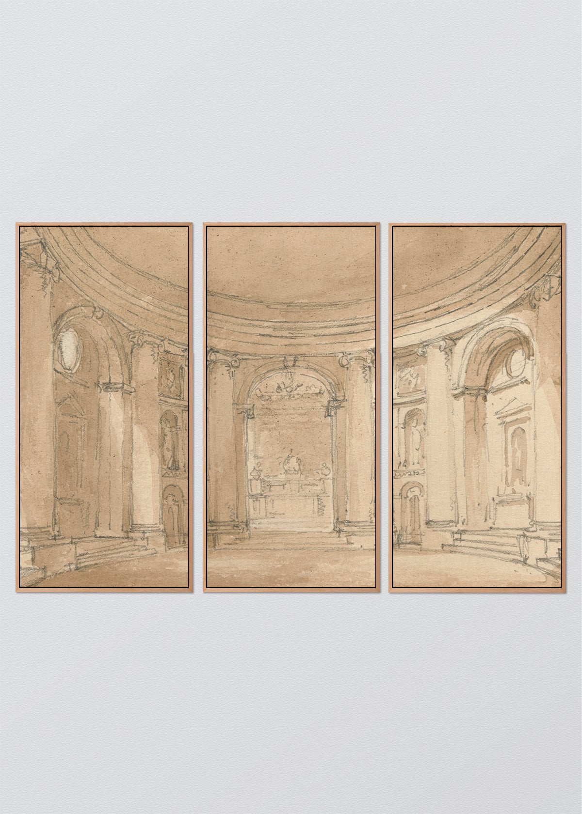 Paneles Murales de lino Boceto Templo - Serie 03