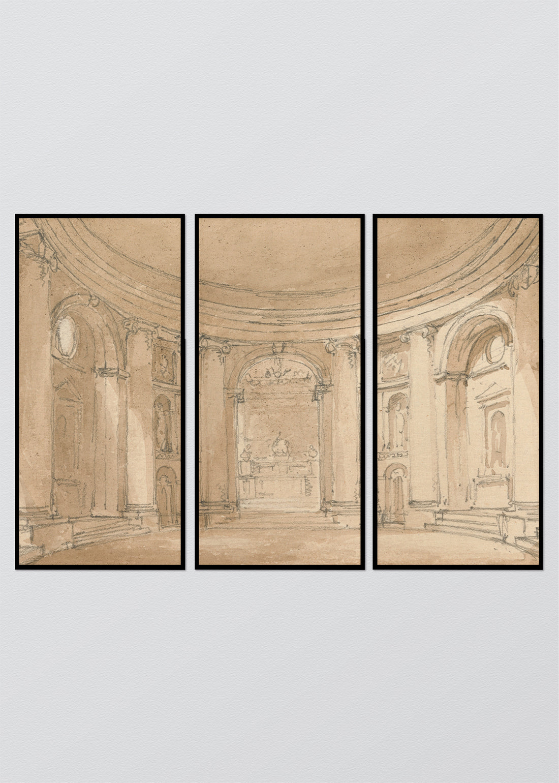 Paneles Murales de lino Boceto Templo - Serie 03