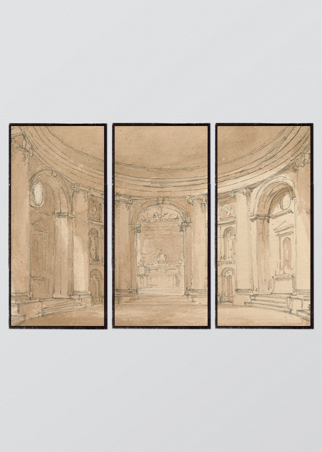 Paneles Murales de lino Boceto Templo - Serie 03