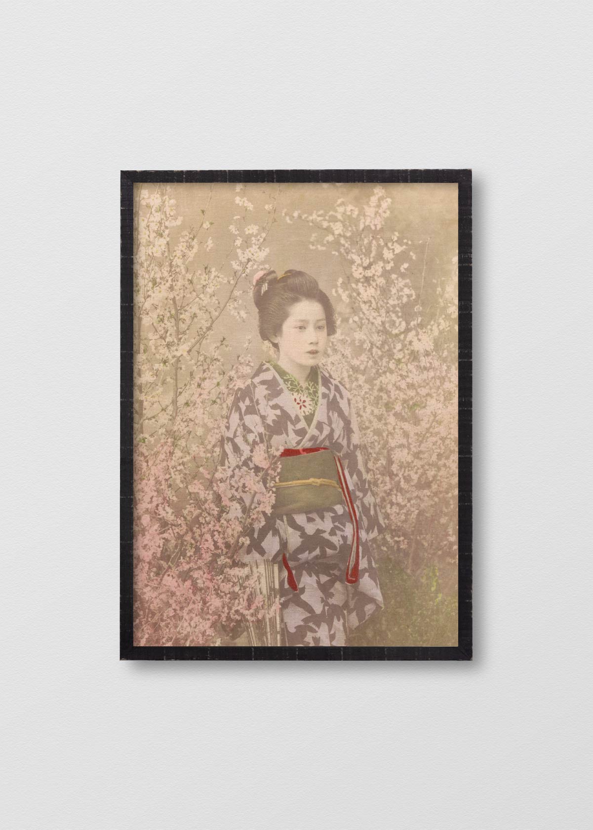 Cuadro Lino Geisha entre Cerezos - Testimoniaprints