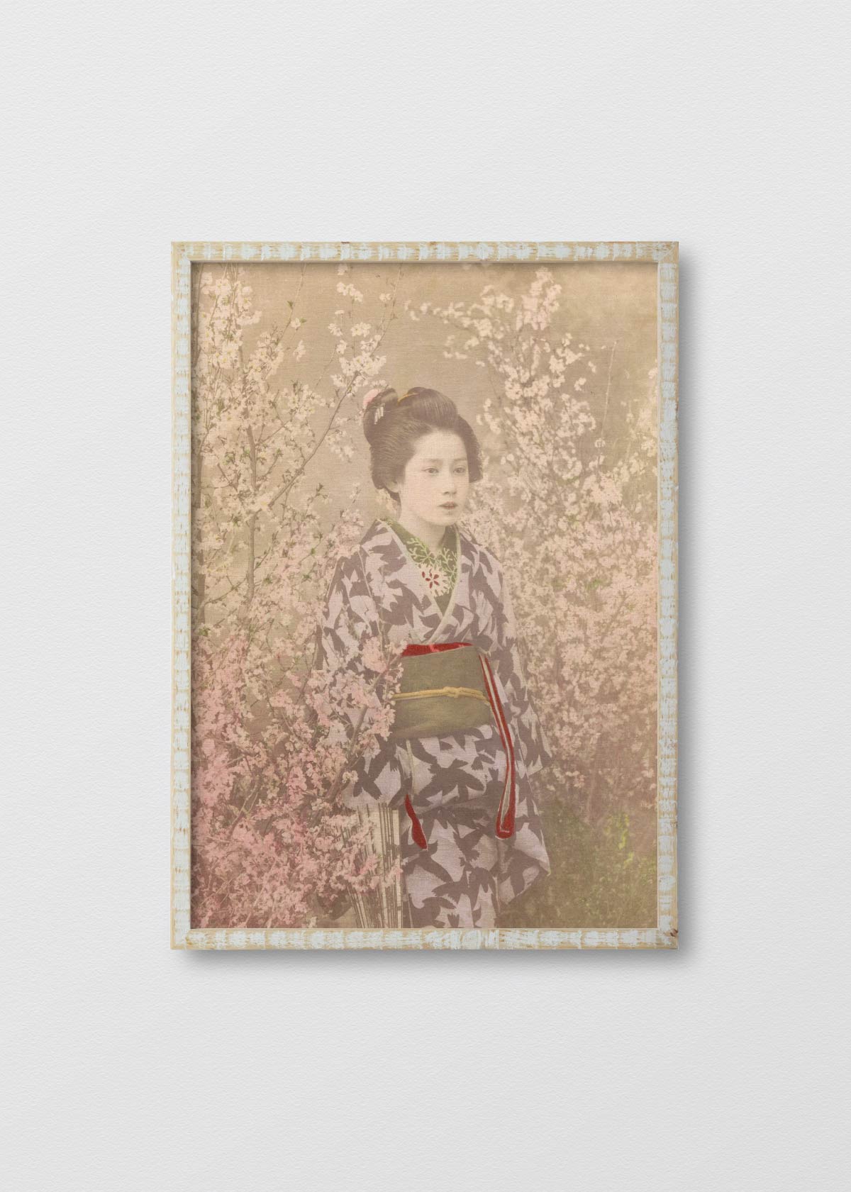 Lino Geisha entre Cerezos - Testimoniaprints