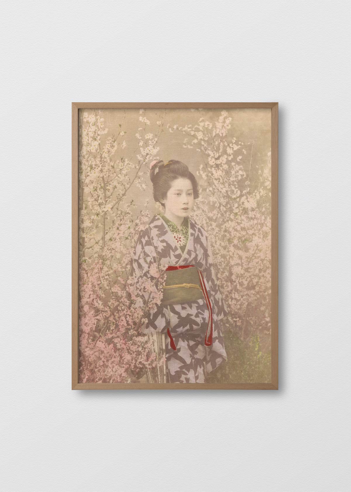 Lino Geisha entre Cerezos - Testimoniaprints