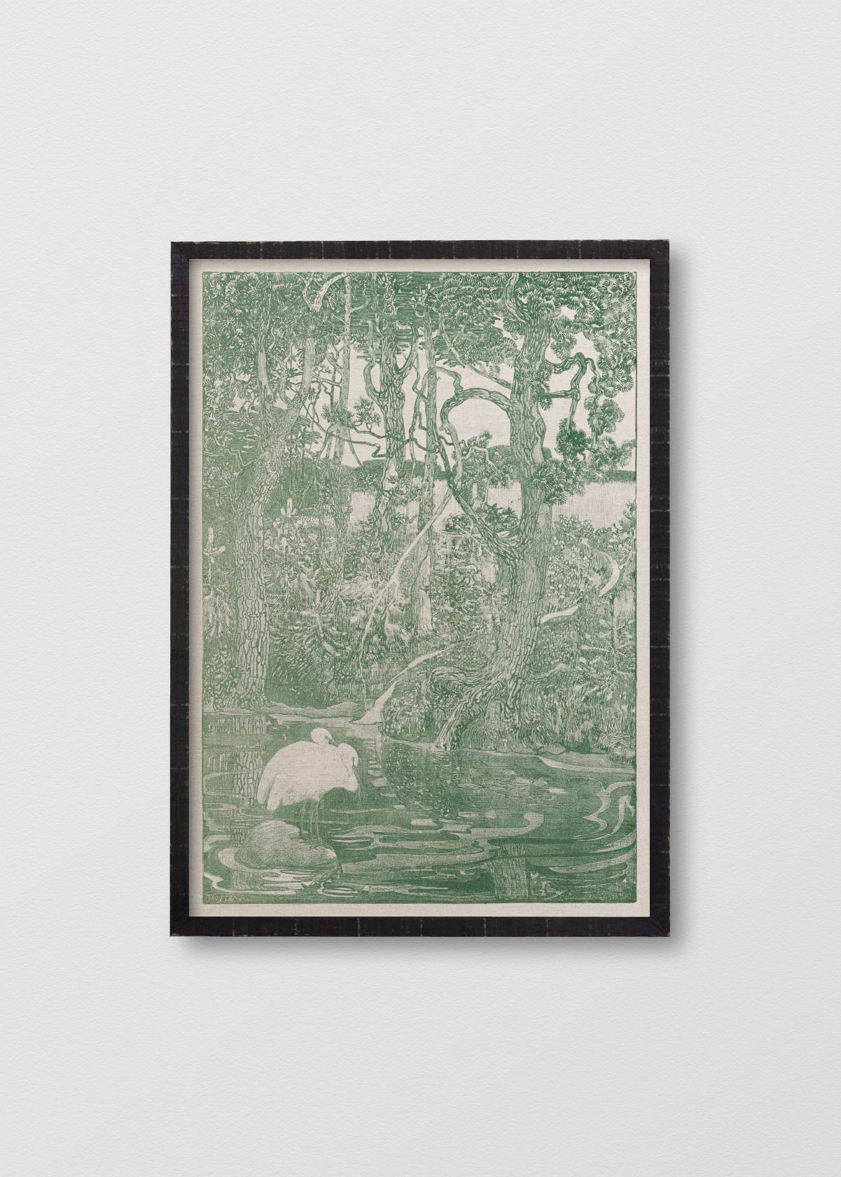 Lino Jungla Verde Garzas - Testimoniaprints